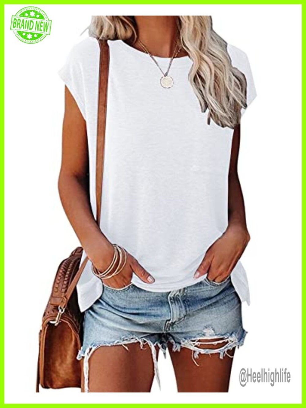 Womens Summer Short Cap Sleeve Loose Fit Pocket Tunic T-Shirt Soft Jersey
